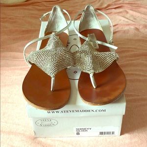 Steve Madden Shiney Silver Sandals!
